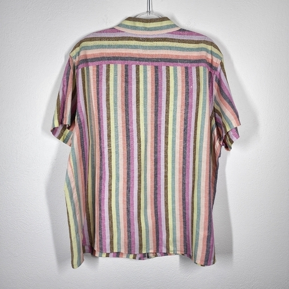 GOODFELLOW & CO STRIPED LINEN BLEND BLOUSE - Picture 4 of 9